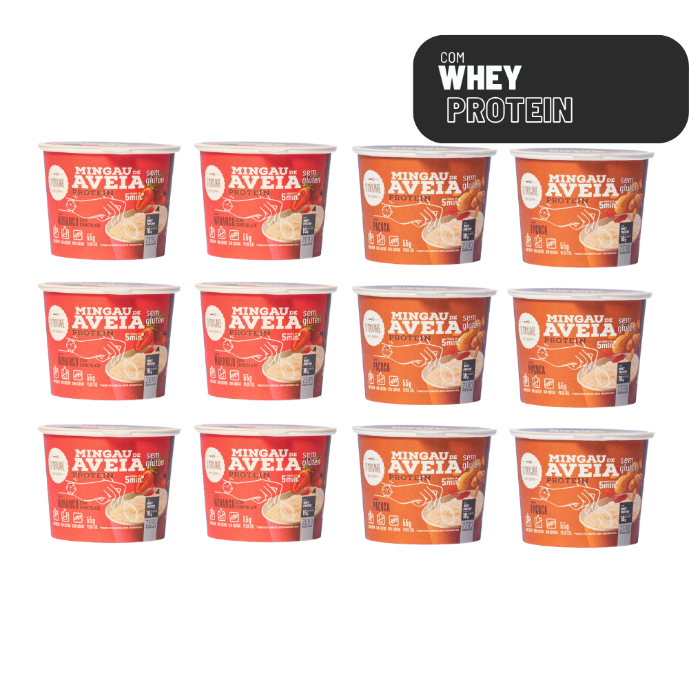 Pack 12 Unidades Mingau de Aveia Proteico com Whey Protein sem glúten - Di Mangiare